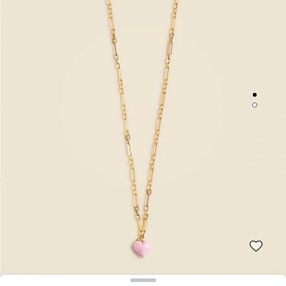 J. Crew Gold Necklace with Pink Heart Pendant - Picture 3 of 8